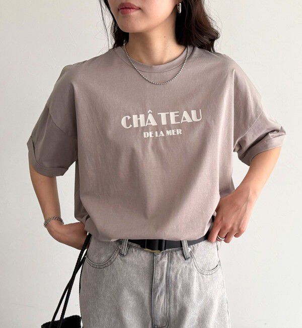 fredy emue「シルケット袖口 ロール5分袖ロゴTシャツ」|Tシャツ・カットソー|