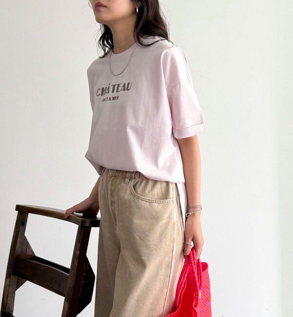 fredy emue「シルケット袖口 ロール5分袖ロゴTシャツ」|Tシャツ・カットソー|