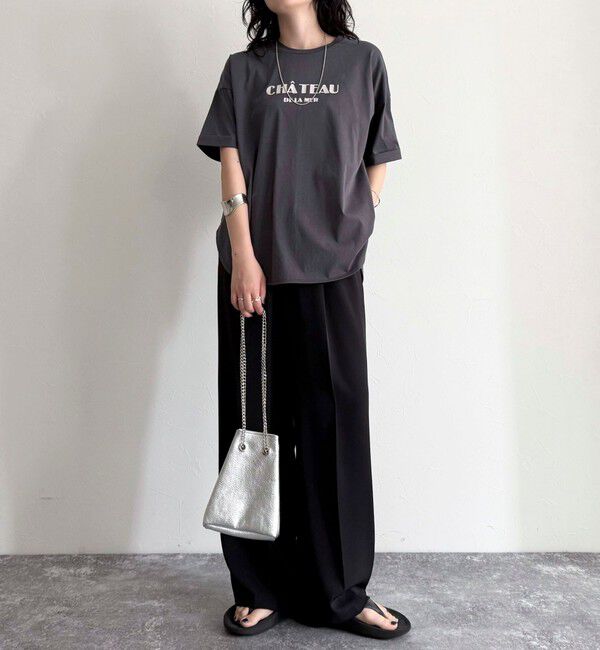 fredy emue「シルケット袖口 ロール5分袖ロゴTシャツ」|Tシャツ・カットソー|