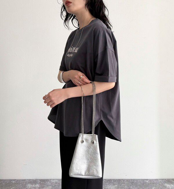 fredy emue「シルケット袖口 ロール5分袖ロゴTシャツ」|Tシャツ・カットソー|