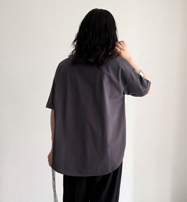 fredy emue「シルケット袖口 ロール5分袖ロゴTシャツ」|Tシャツ・カットソー|