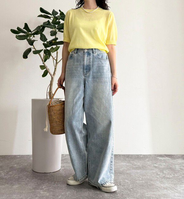 fredy emue「シアー刺繍ロゴニットプルオーバー」|ニット・セーター|