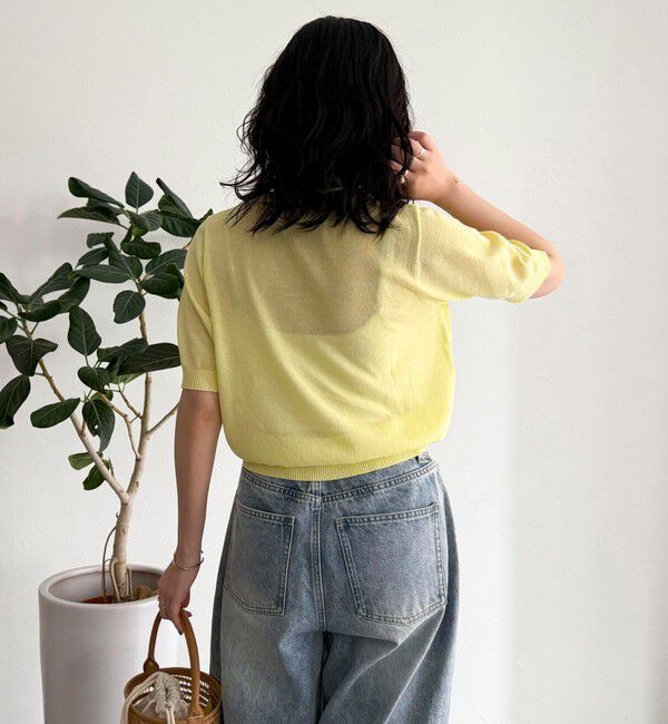 fredy emue「シアー刺繍ロゴニットプルオーバー」|ニット・セーター|