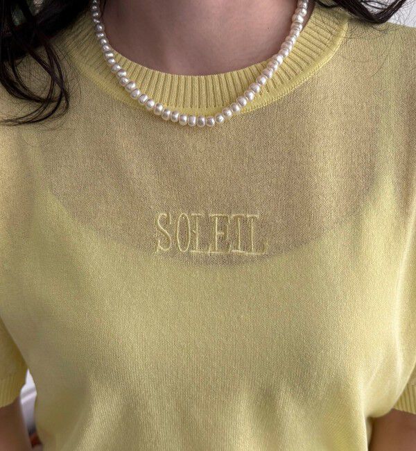 fredy emue「シアー刺繍ロゴニットプルオーバー」|ニット・セーター|
