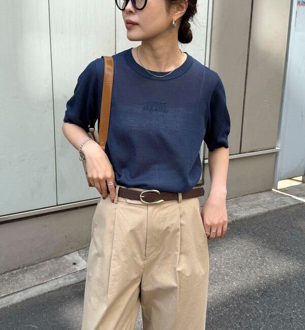 fredy emue「シアー刺繍ロゴニットプルオーバー」|ニット・セーター|