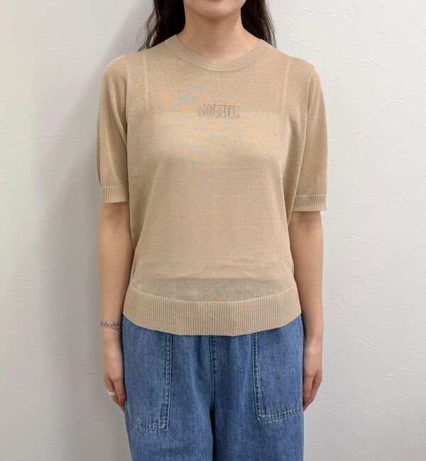 fredy emue「シアー刺繍ロゴニットプルオーバー」|ニット・セーター|