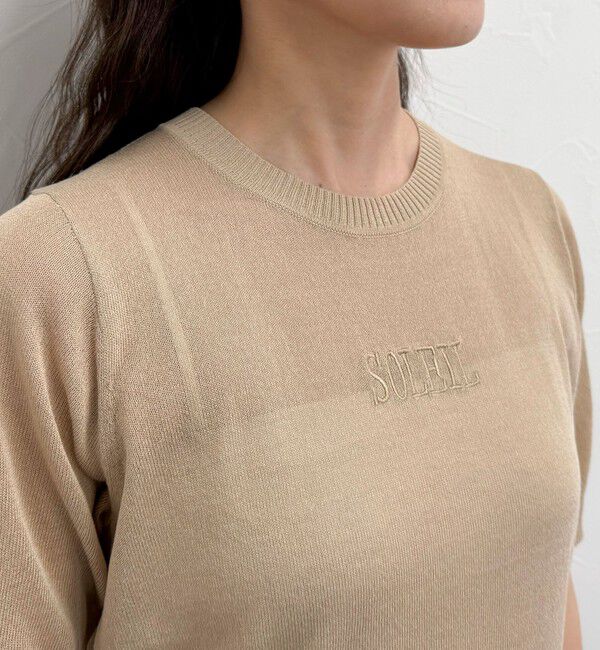 fredy emue「シアー刺繍ロゴニットプルオーバー」|ニット・セーター|