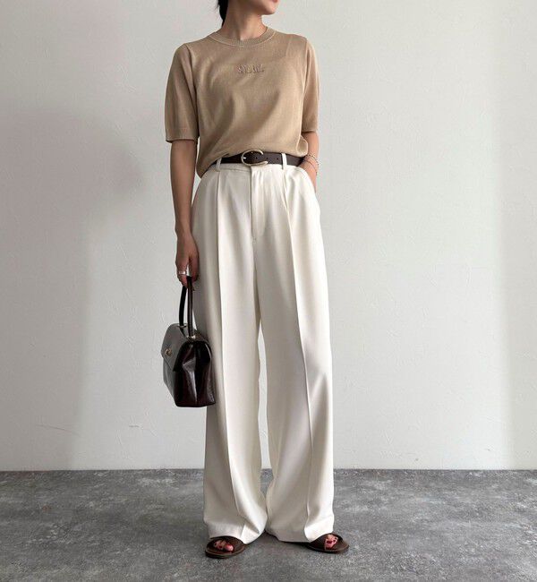 fredy emue「シアー刺繍ロゴニットプルオーバー」|ニット・セーター|