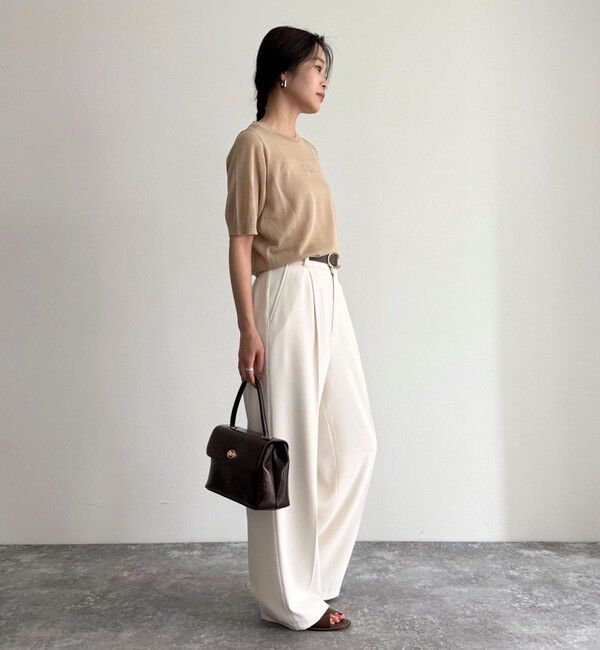 fredy emue「シアー刺繍ロゴニットプルオーバー」|ニット・セーター|