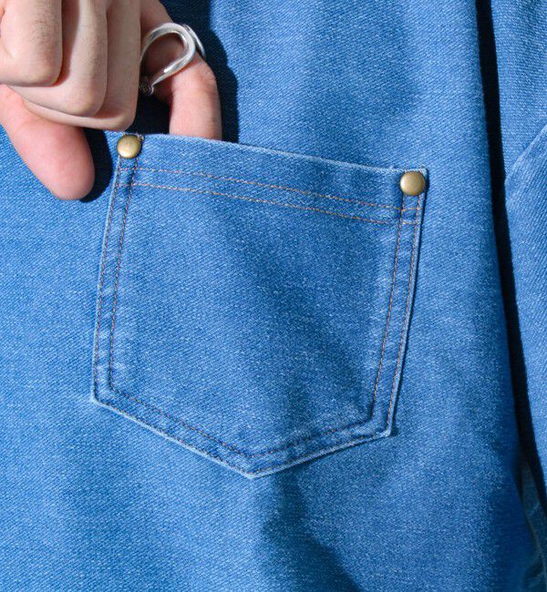 GLOSTER「【GLOSTER/グロスター】カットデニムポケT デニムTシャツ ポケットTシャツ」|Tシャツ・カットソー|