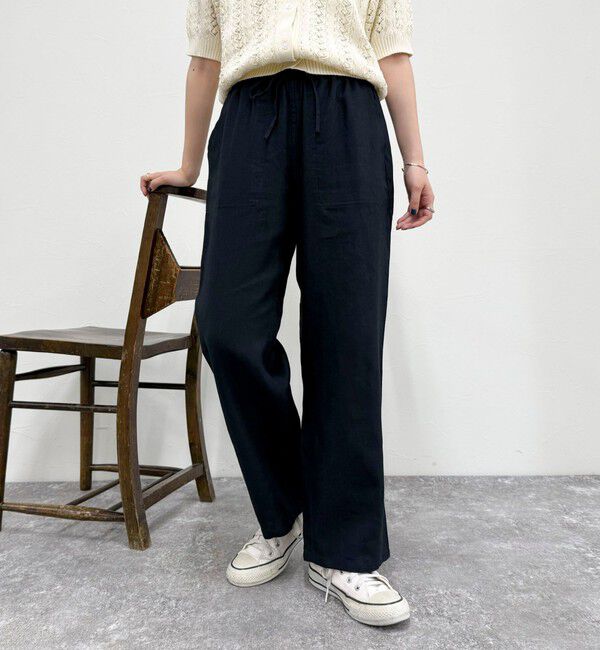 fredy emue「【GEVACO/ゲバコ】コットンリネンイージーパンツ」|チノ|ネイビー