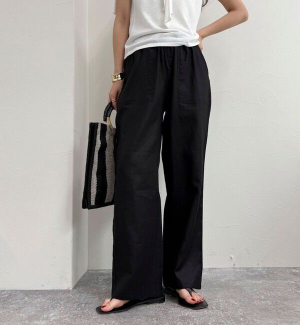 fredy emue「【GEVACO/ゲバコ】コットンリネンイージーパンツ」|チノ|ブラック