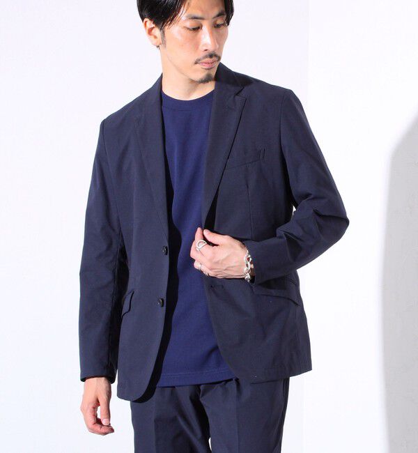 GLOSTER「【セットアップ/ビジカジ対応】エアードッツ 快適軽量 セットアップテーラードジャケット」|テーラードジャケット|ダークネイビー