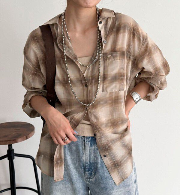 fredy emue「オンブレーチェック柄シャツ」|シャツ・ブラウス|
