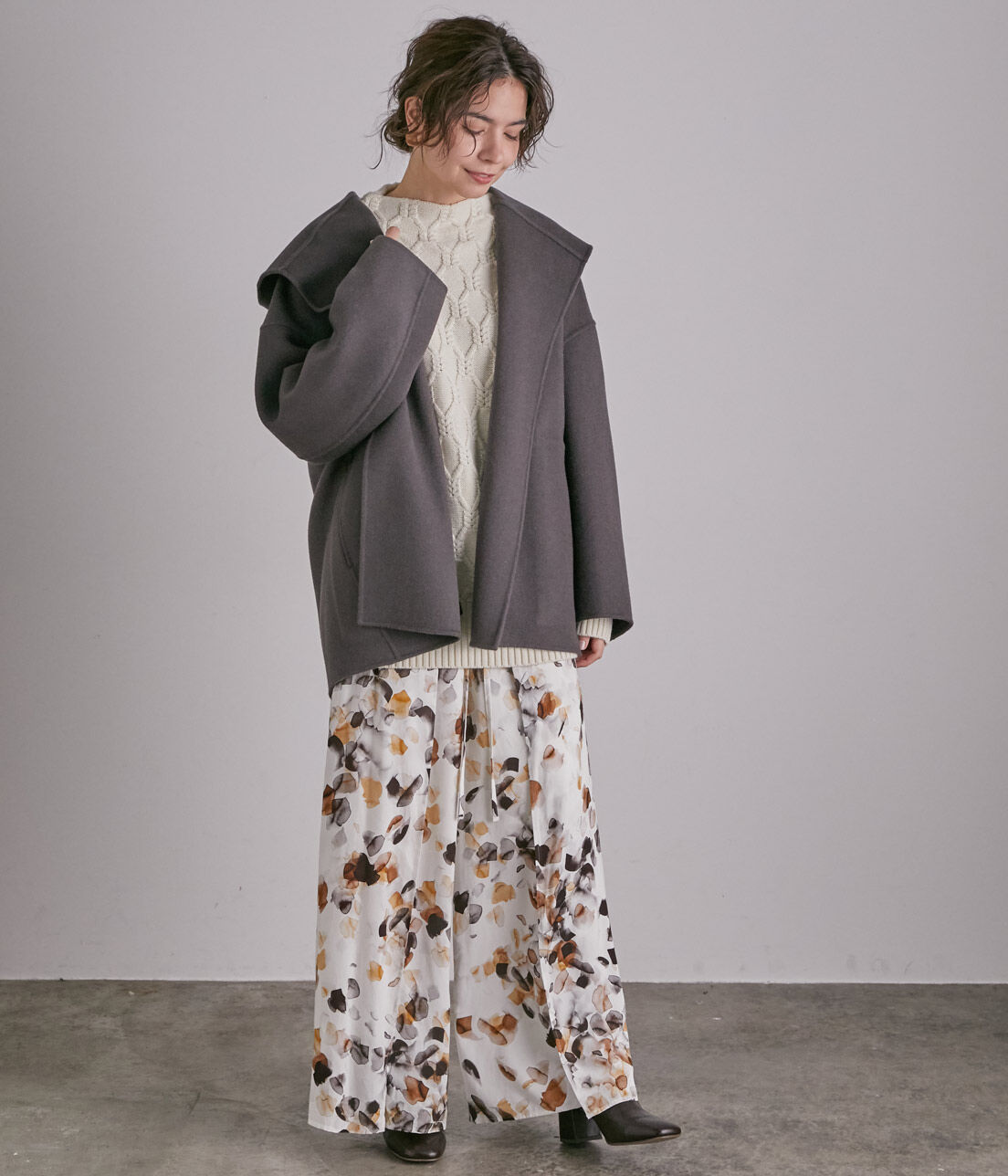 SALON adam et rope'「ウールカシミヤ無双仕立てフード付きミドル丈コート」|その他|