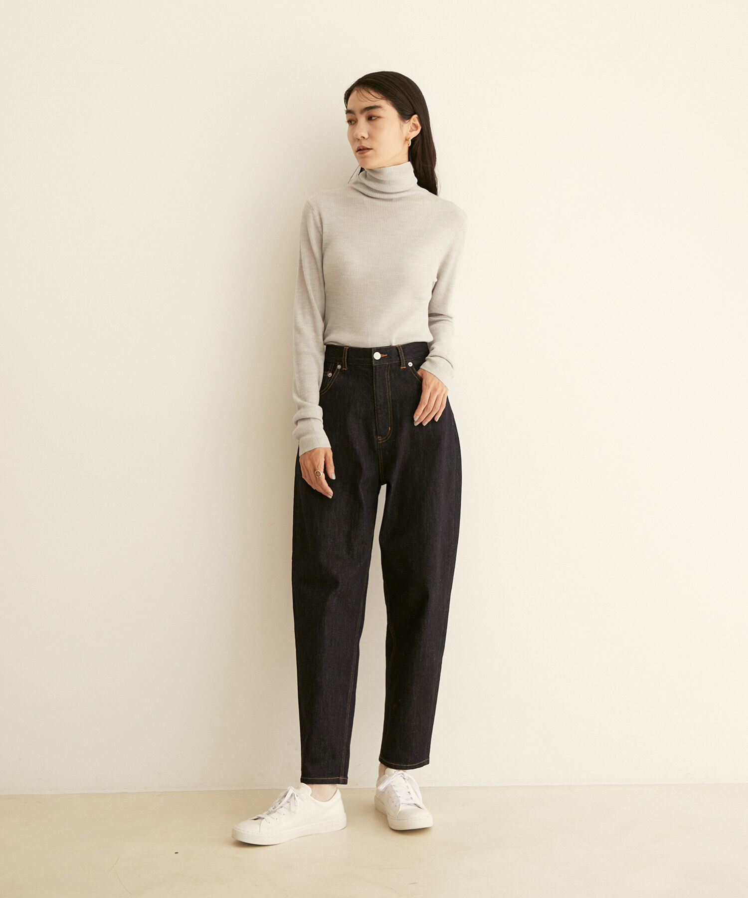 SALON adam et rope'「シアーリブニットタートルネックプルオーバー」|ニット・セーター|