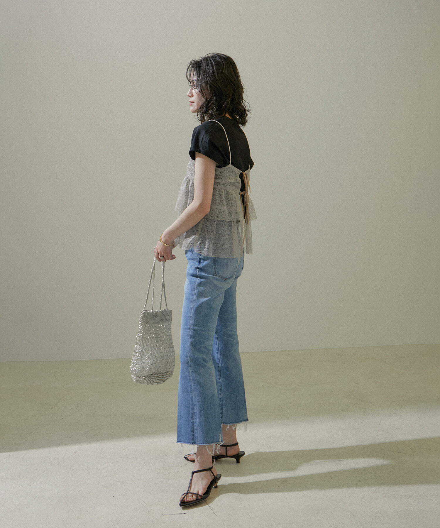 SALON adam et rope'「[ご好評につき追加決定！]【BRENTA】アンクルゴムストラップヒールサンダル」|サンダル|