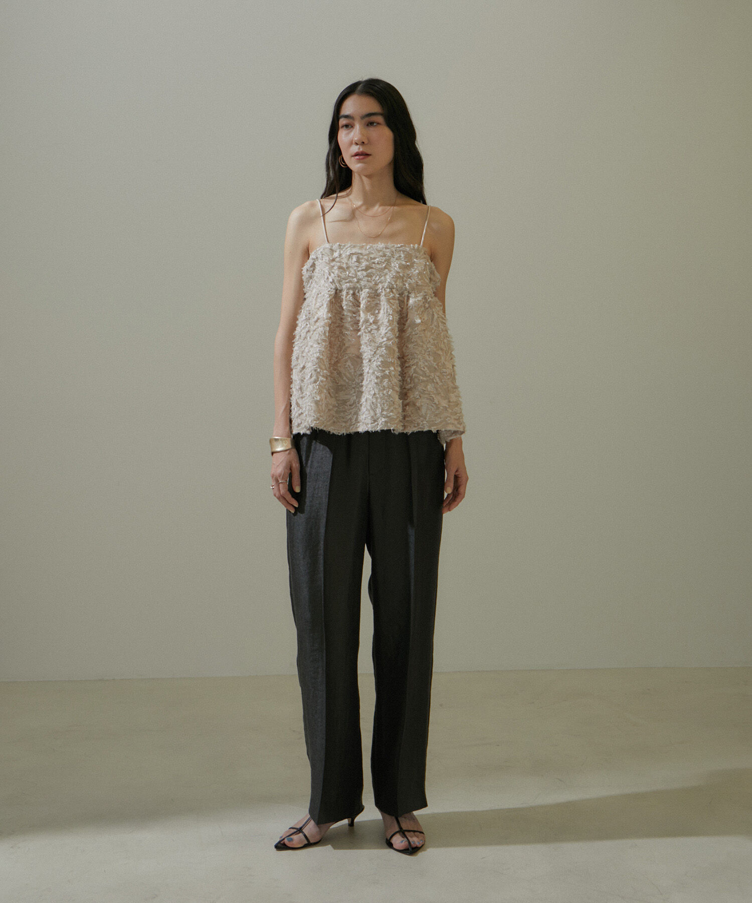 SALON adam et rope'「[ご好評につき追加決定！]【BRENTA】アンクルゴムストラップヒールサンダル」|サンダル|