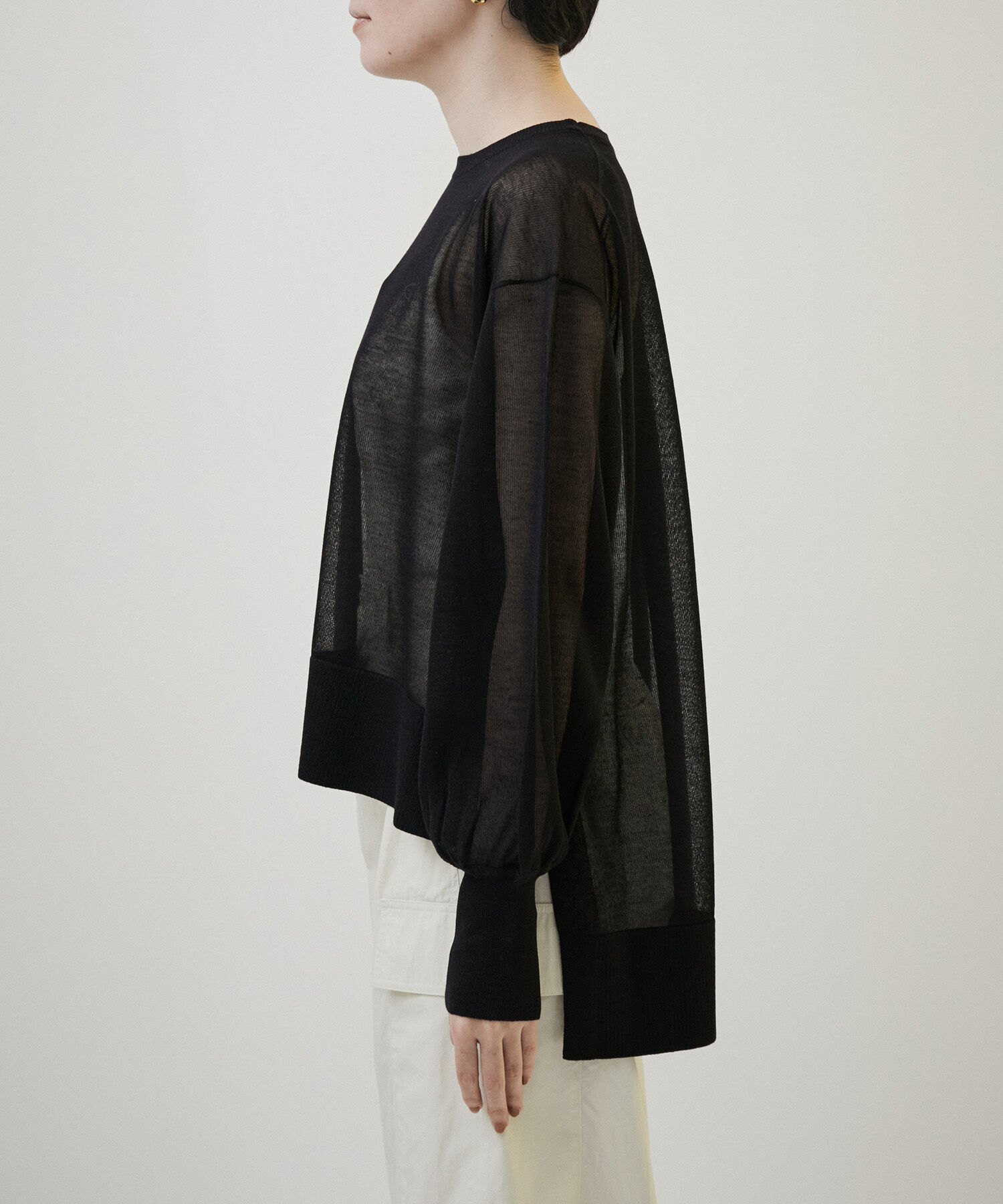 SALON adam et rope'「シアーボリュームスリーブプルオーバー【洗える】」|Tシャツ・カットソー|