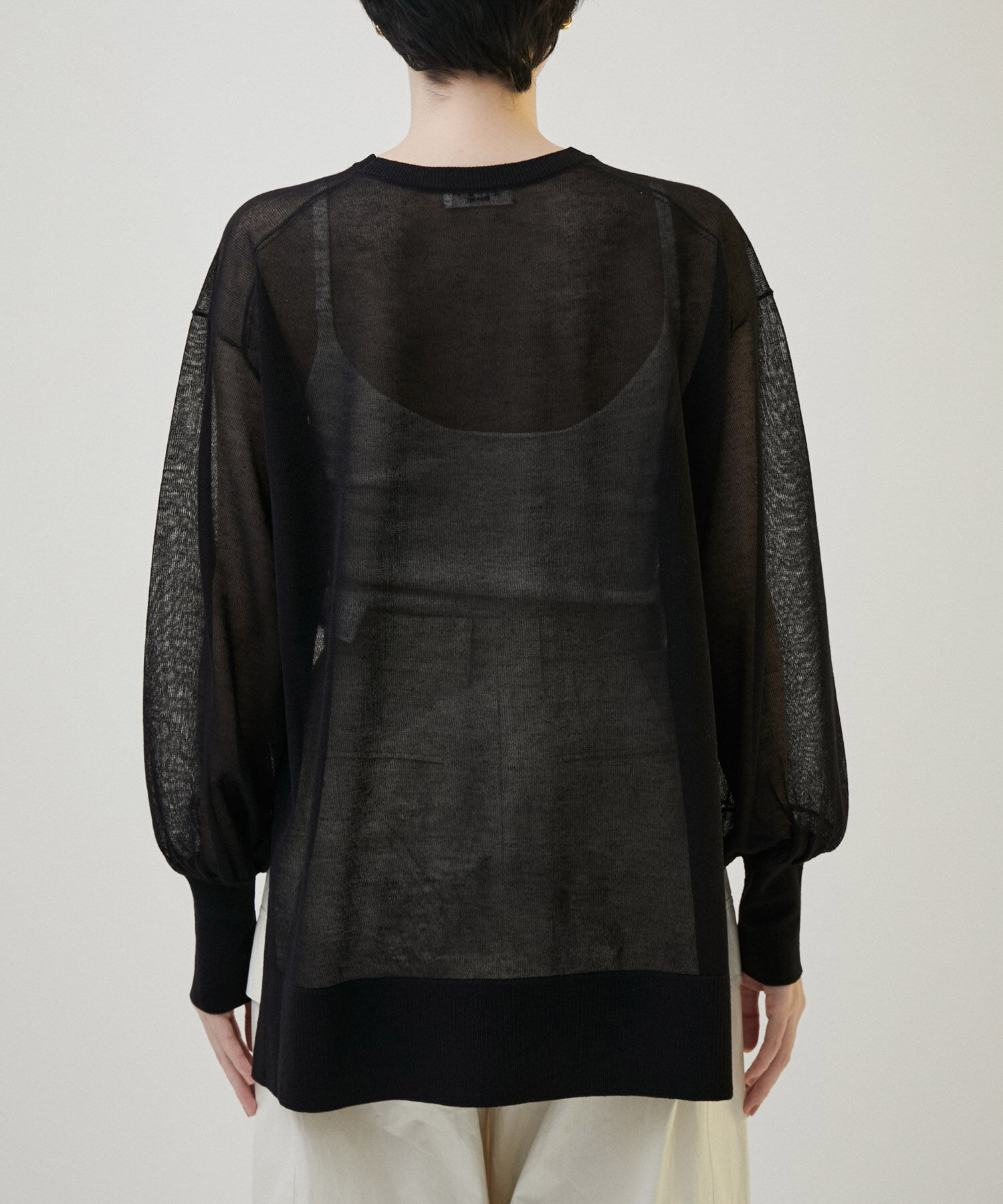 SALON adam et rope'「シアーボリュームスリーブプルオーバー【洗える】」|Tシャツ・カットソー|