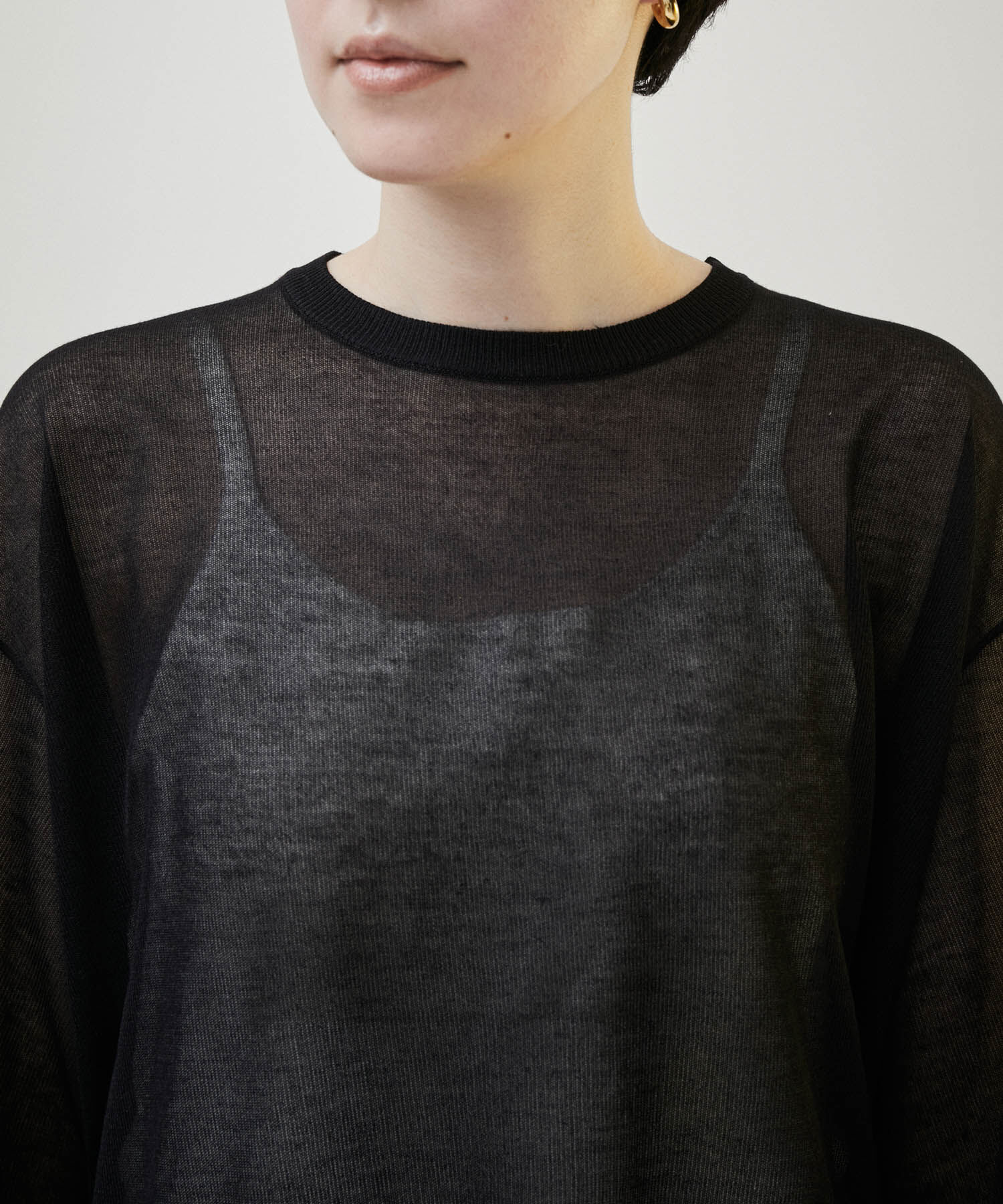 SALON adam et rope'「シアーボリュームスリーブプルオーバー【洗える】」|Tシャツ・カットソー|