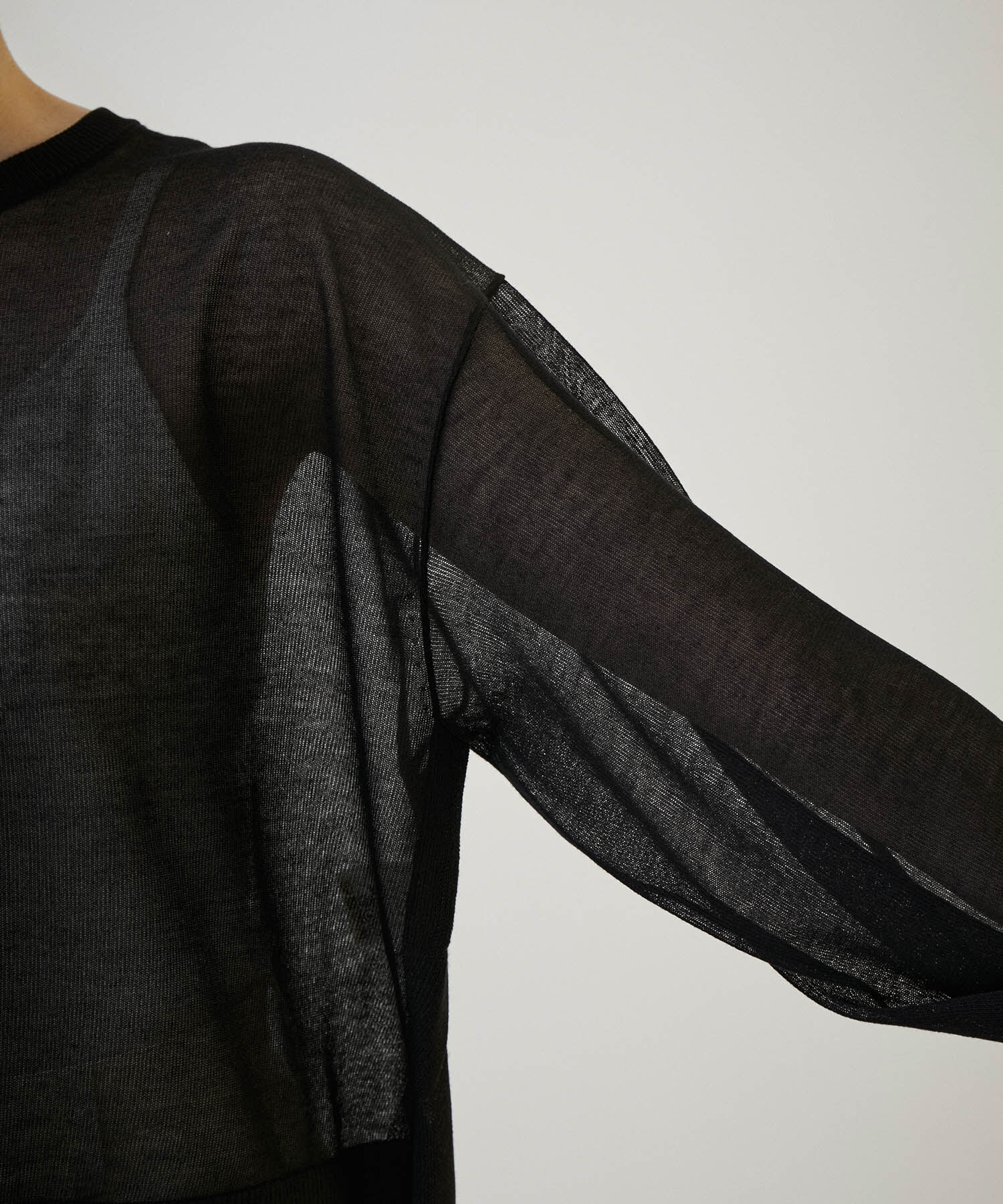 SALON adam et rope'「シアーボリュームスリーブプルオーバー【洗える】」|Tシャツ・カットソー|