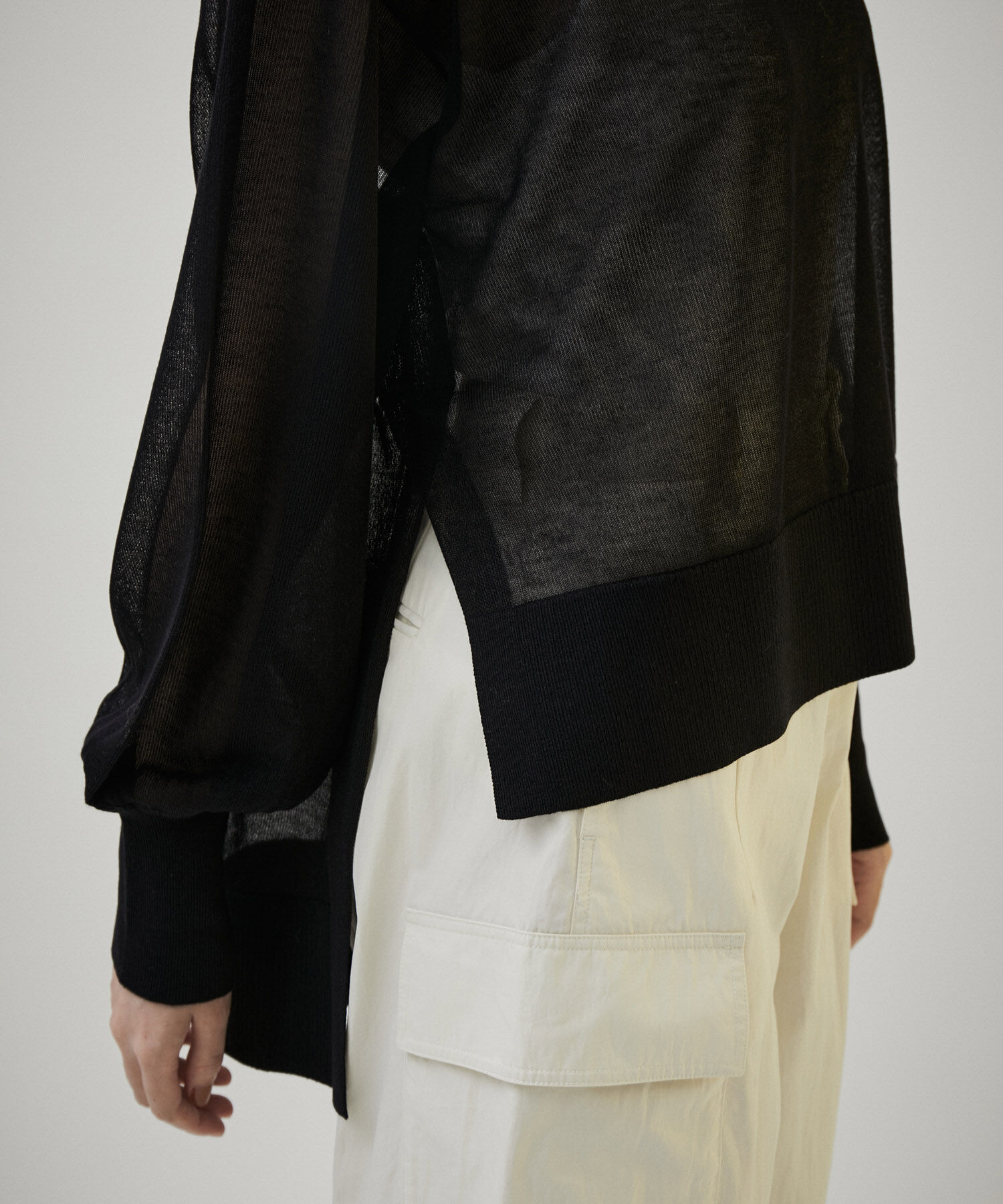 SALON adam et rope'「シアーボリュームスリーブプルオーバー【洗える】」|Tシャツ・カットソー|