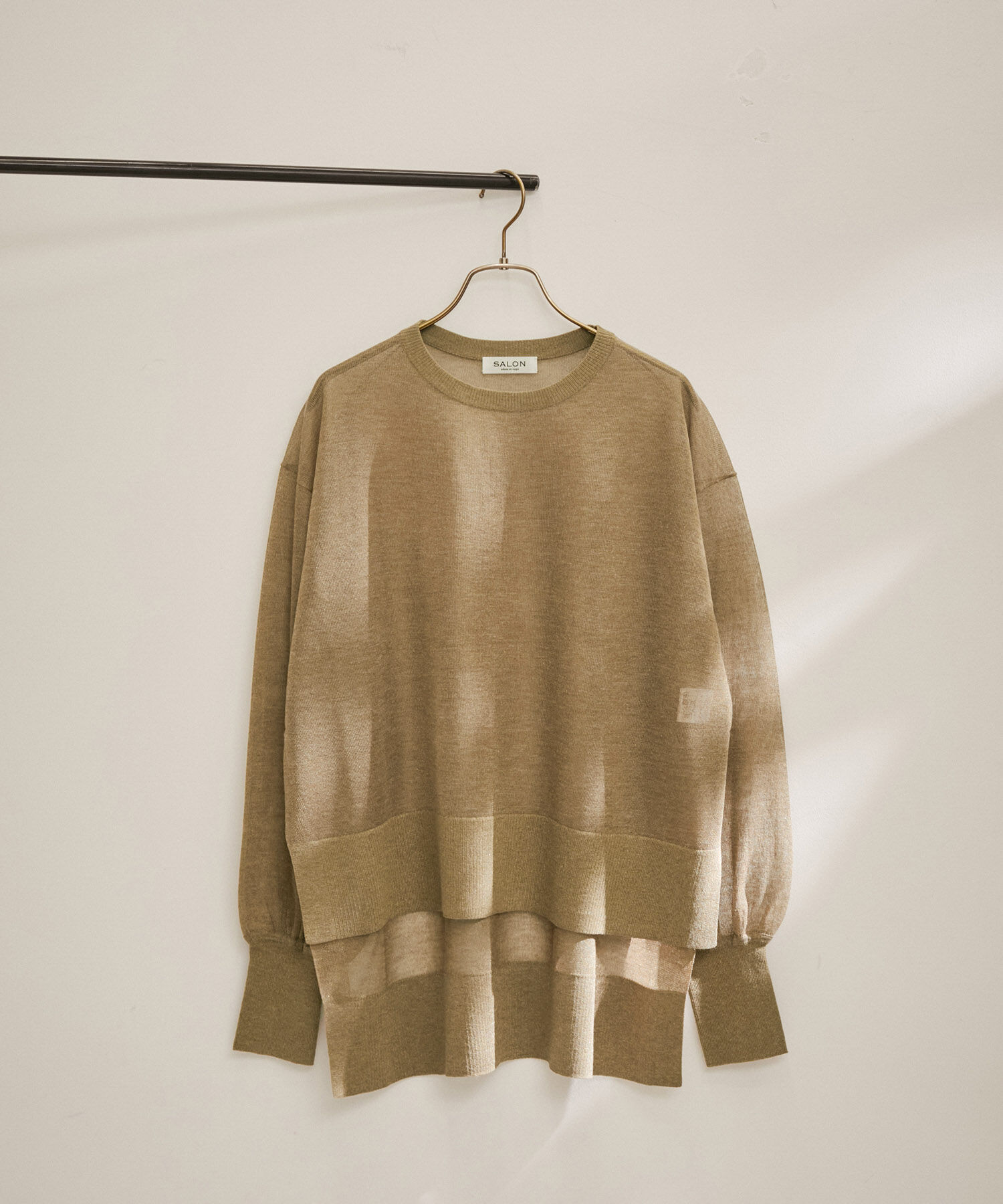 SALON adam et rope'「シアーボリュームスリーブプルオーバー【洗える】」|Tシャツ・カットソー|