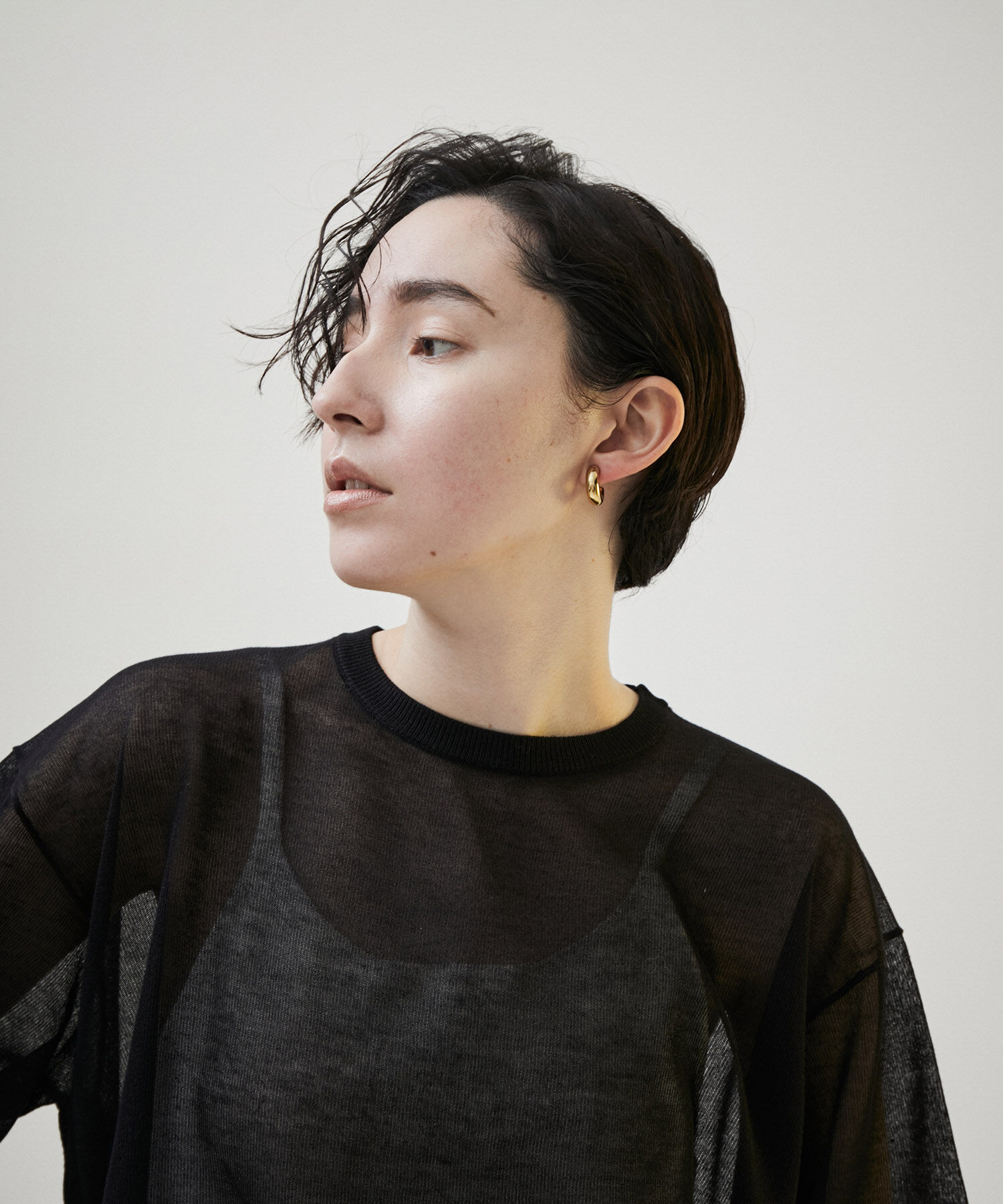 SALON adam et rope'「シアーボリュームスリーブプルオーバー【洗える】」|Tシャツ・カットソー|