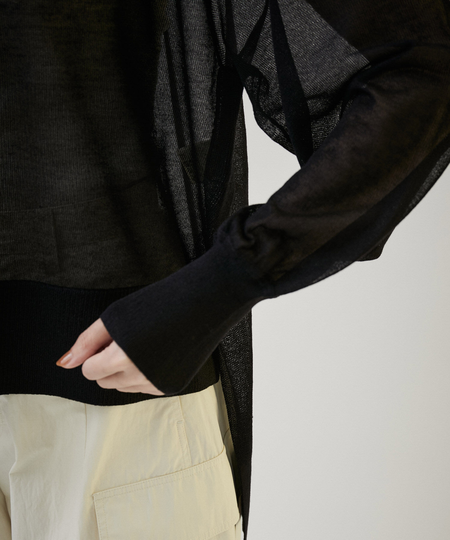 SALON adam et rope'「シアーボリュームスリーブプルオーバー【洗える】」|Tシャツ・カットソー|