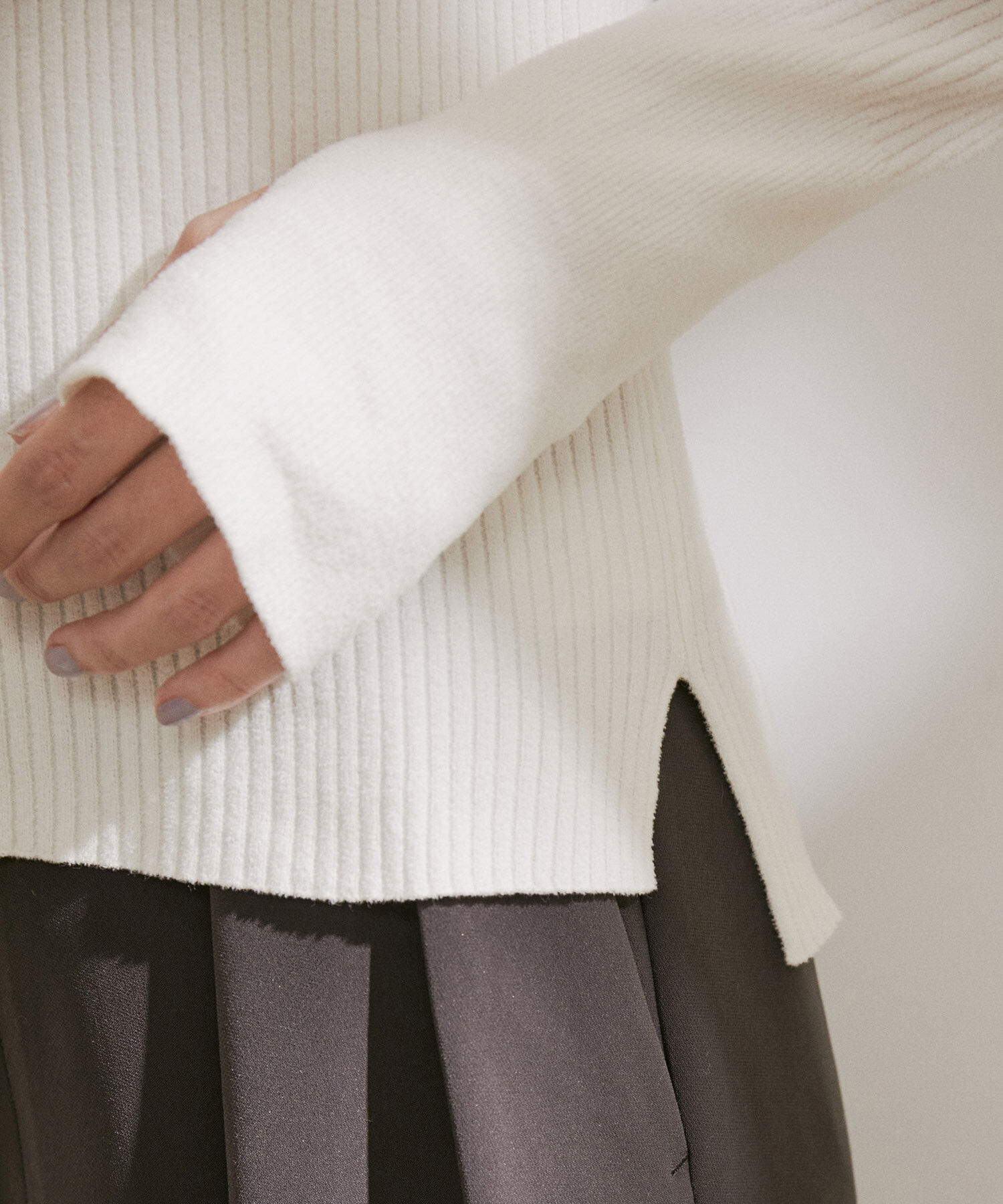 SALON adam et rope'「リブタートルプルオーバー -CreamyCotton /クリーミーコットン-」|ニット・セーター|