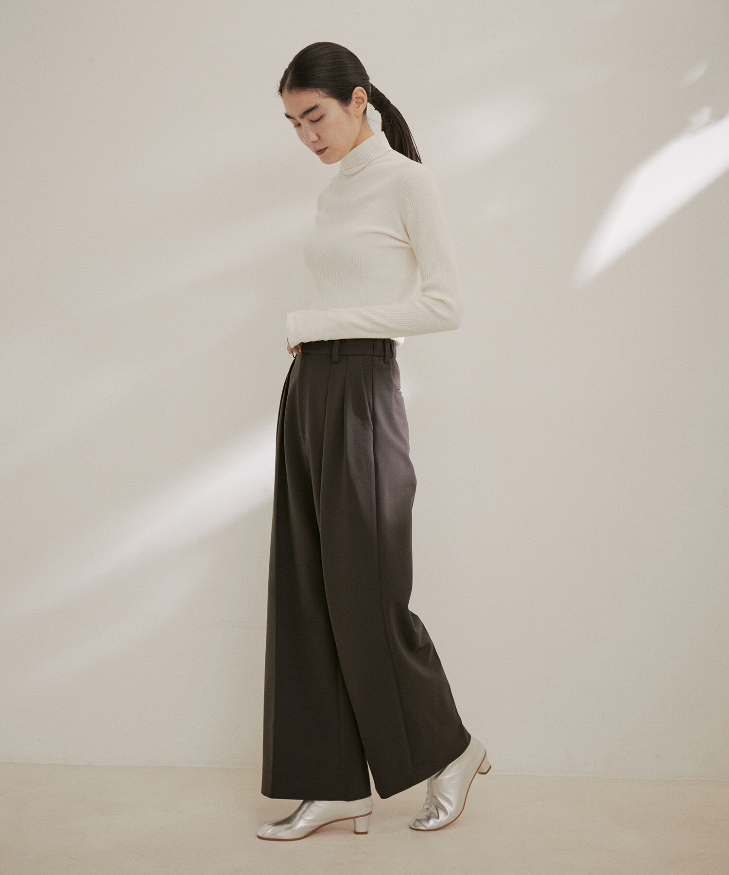 SALON adam et rope'「リブタートルプルオーバー -CreamyCotton /クリーミーコットン-」|ニット・セーター|