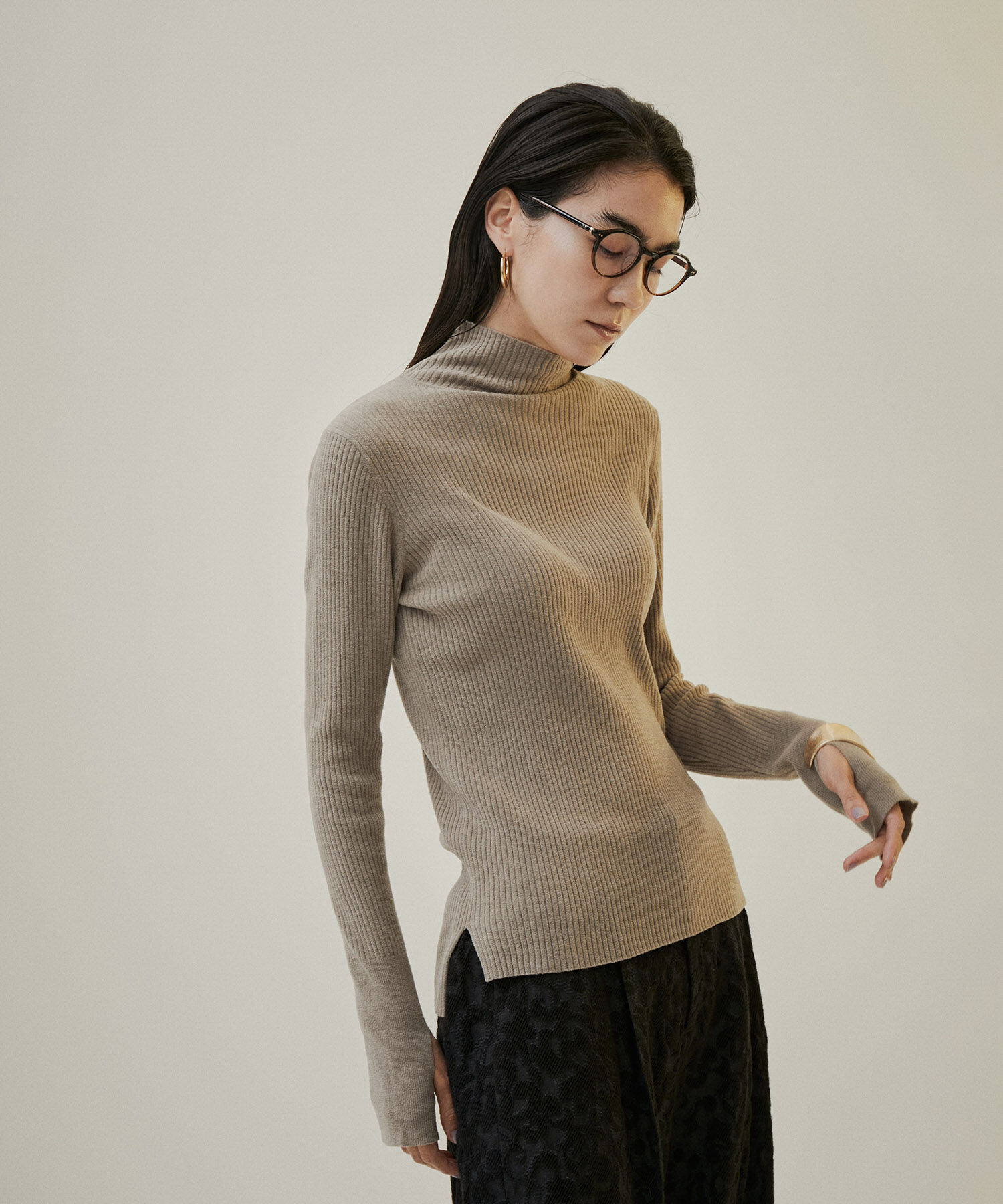 SALON adam et rope'「リブタートルプルオーバー -CreamyCotton /クリーミーコットン-」|ニット・セーター|