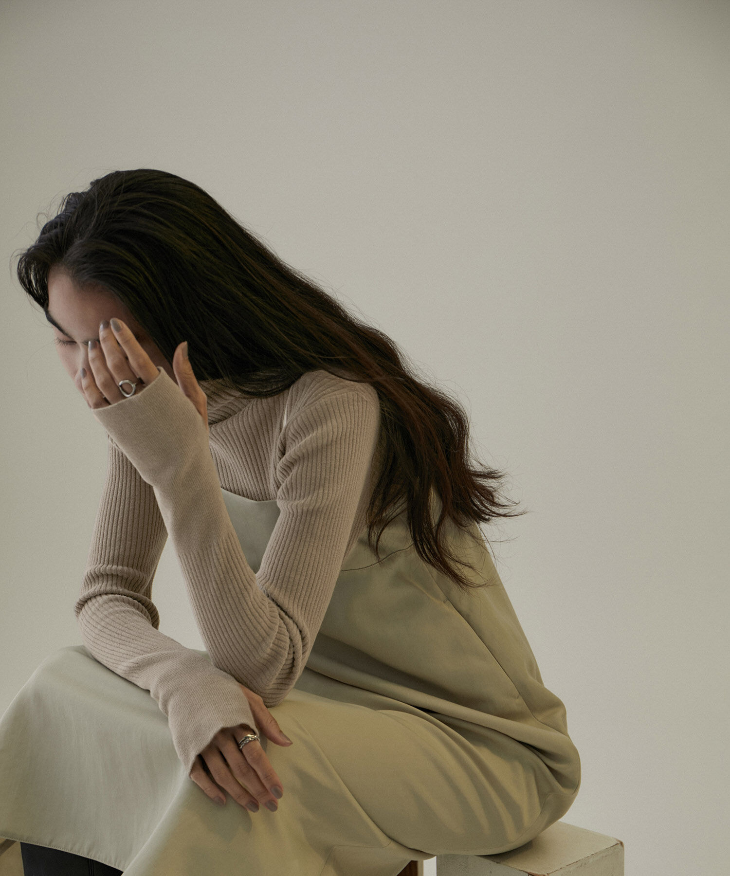 SALON adam et rope'「リブタートルプルオーバー -CreamyCotton /クリーミーコットン-」|ニット・セーター|グレー(07)