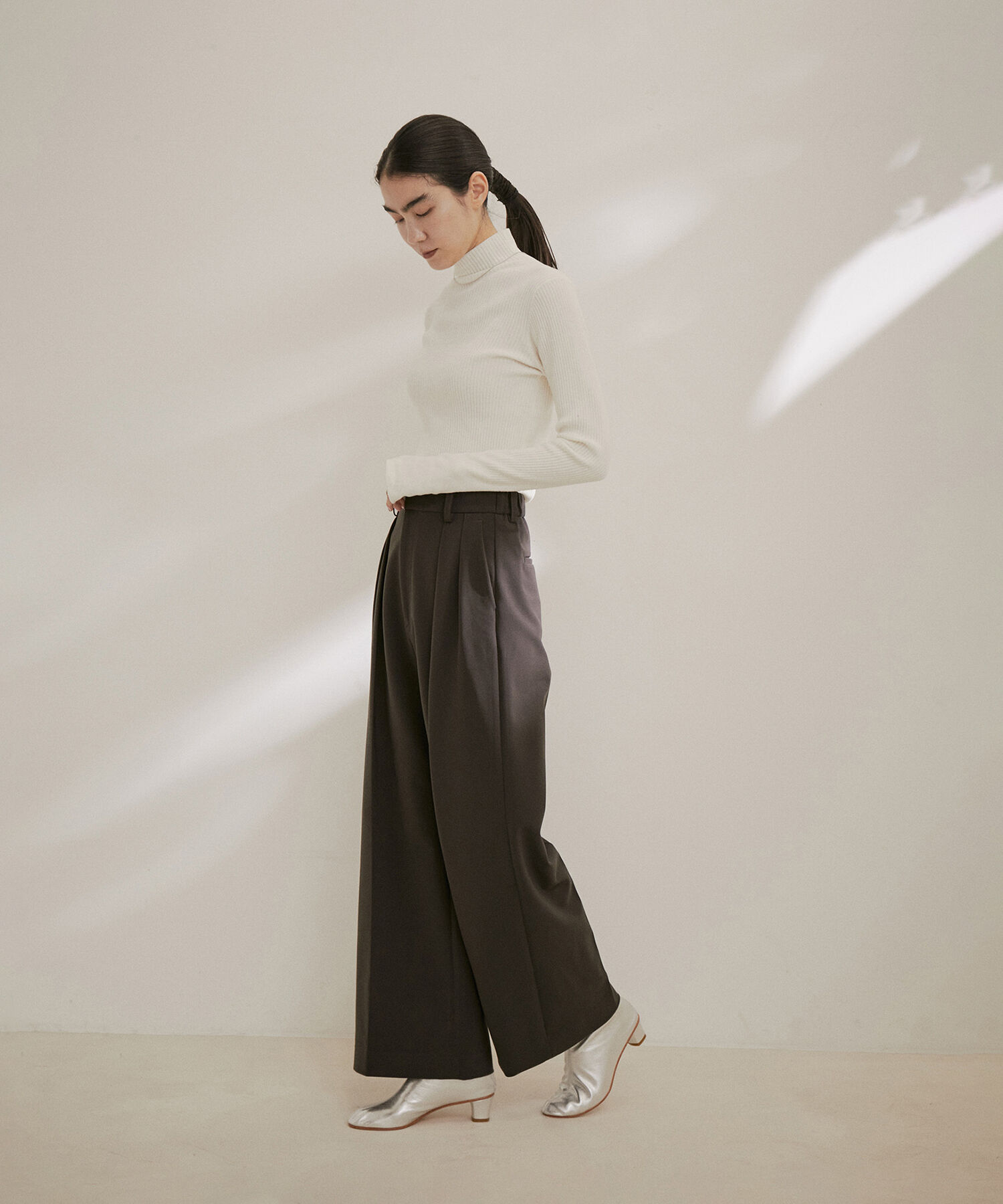 SALON adam et rope'「リブタートルプルオーバー -CreamyCotton /クリーミーコットン-」|ニット・セーター|