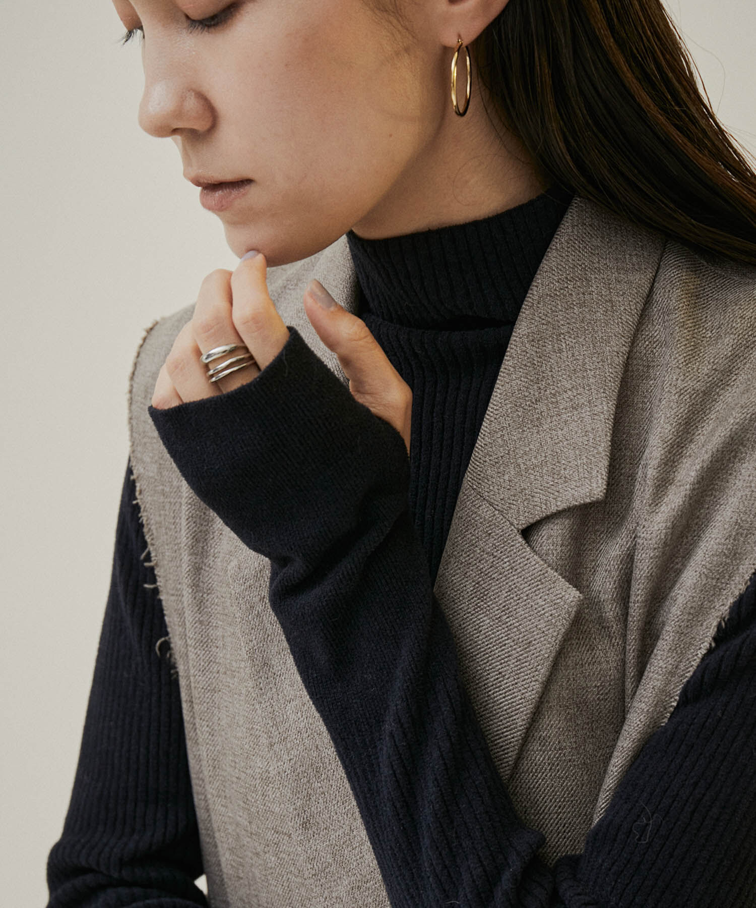 SALON adam et rope'「リブタートルプルオーバー -CreamyCotton /クリーミーコットン-」|ニット・セーター|