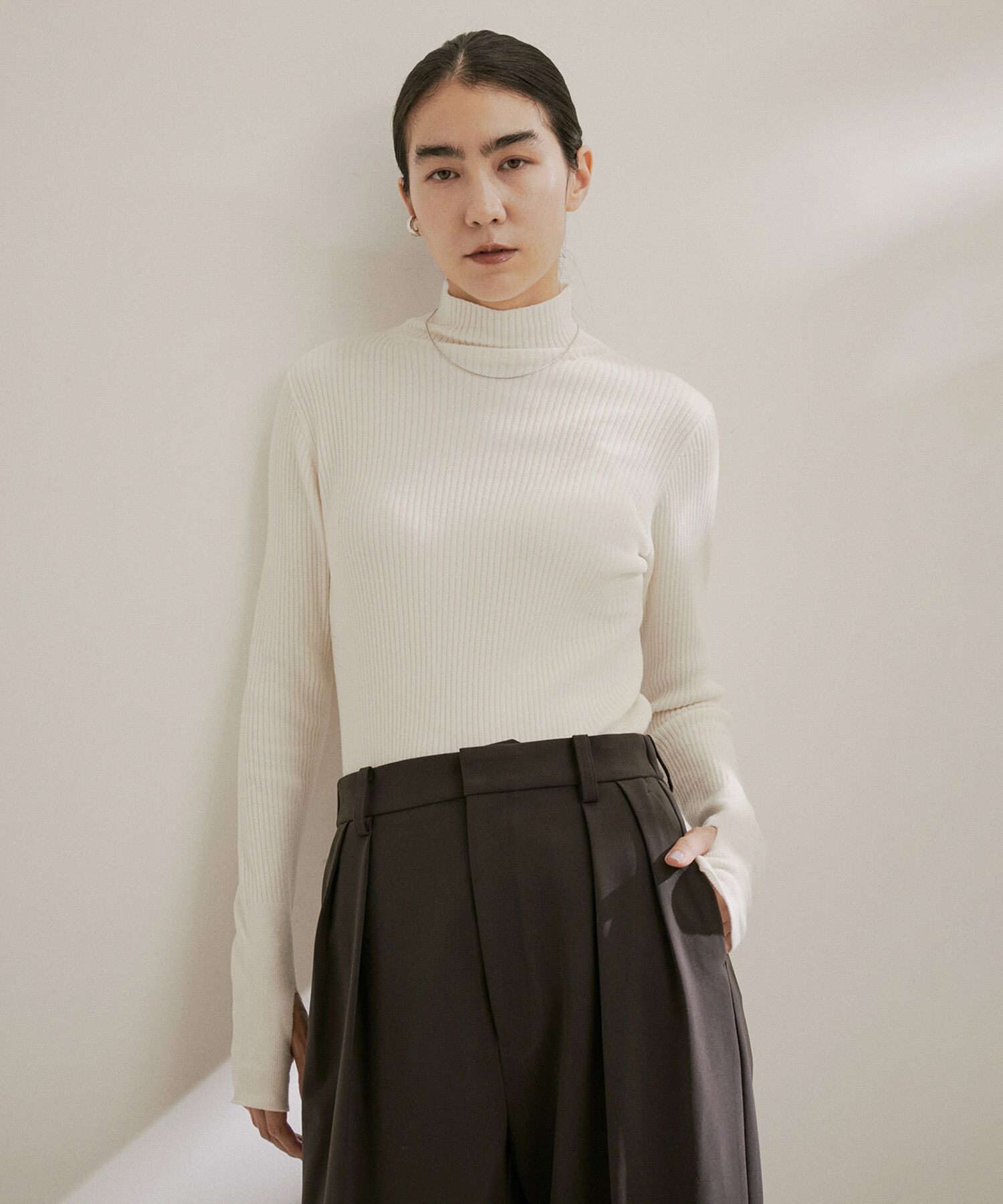 SALON adam et rope'「リブタートルプルオーバー -CreamyCotton /クリーミーコットン-」|ニット・セーター|