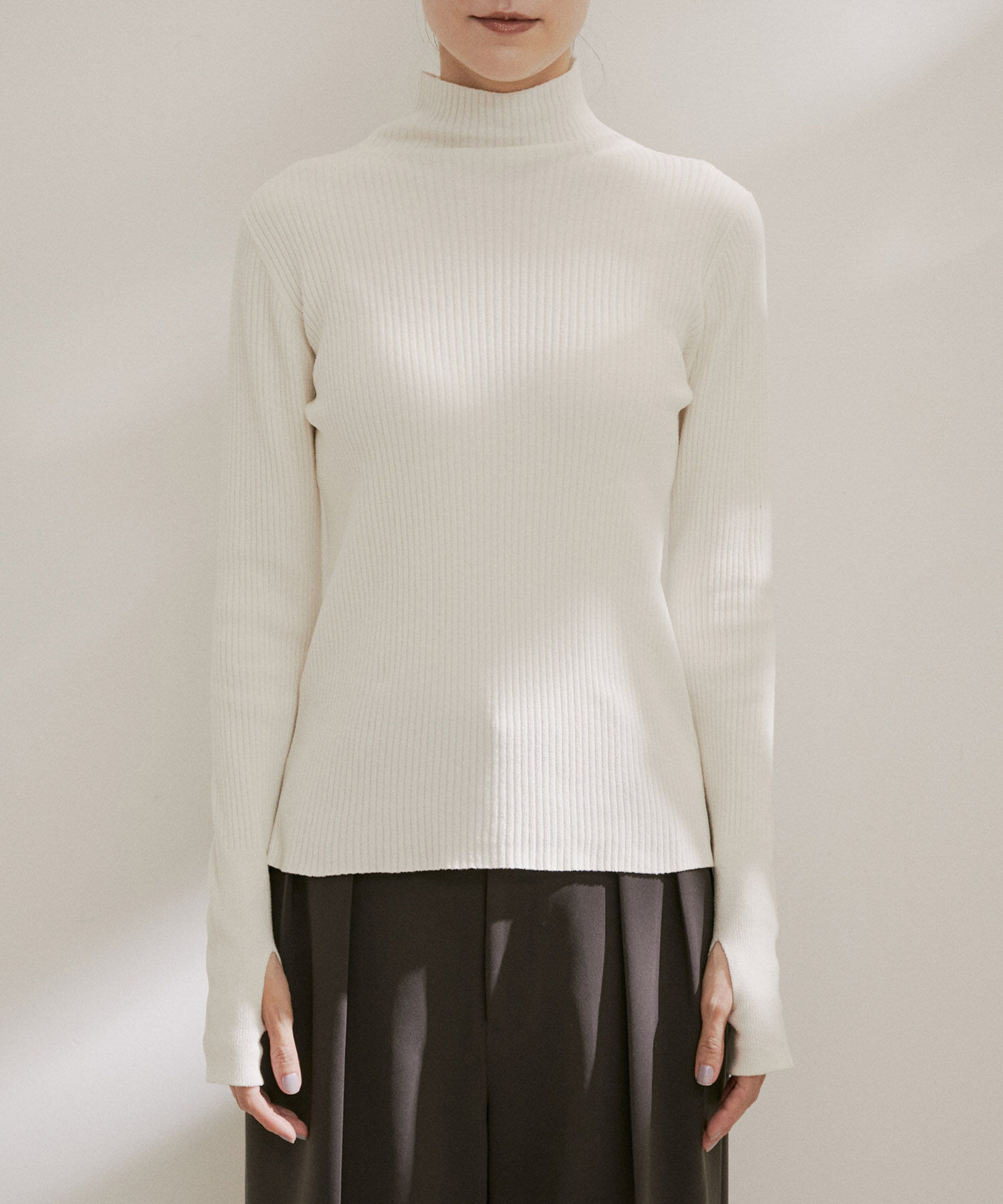 SALON adam et rope'「リブタートルプルオーバー -CreamyCotton /クリーミーコットン-」|ニット・セーター|