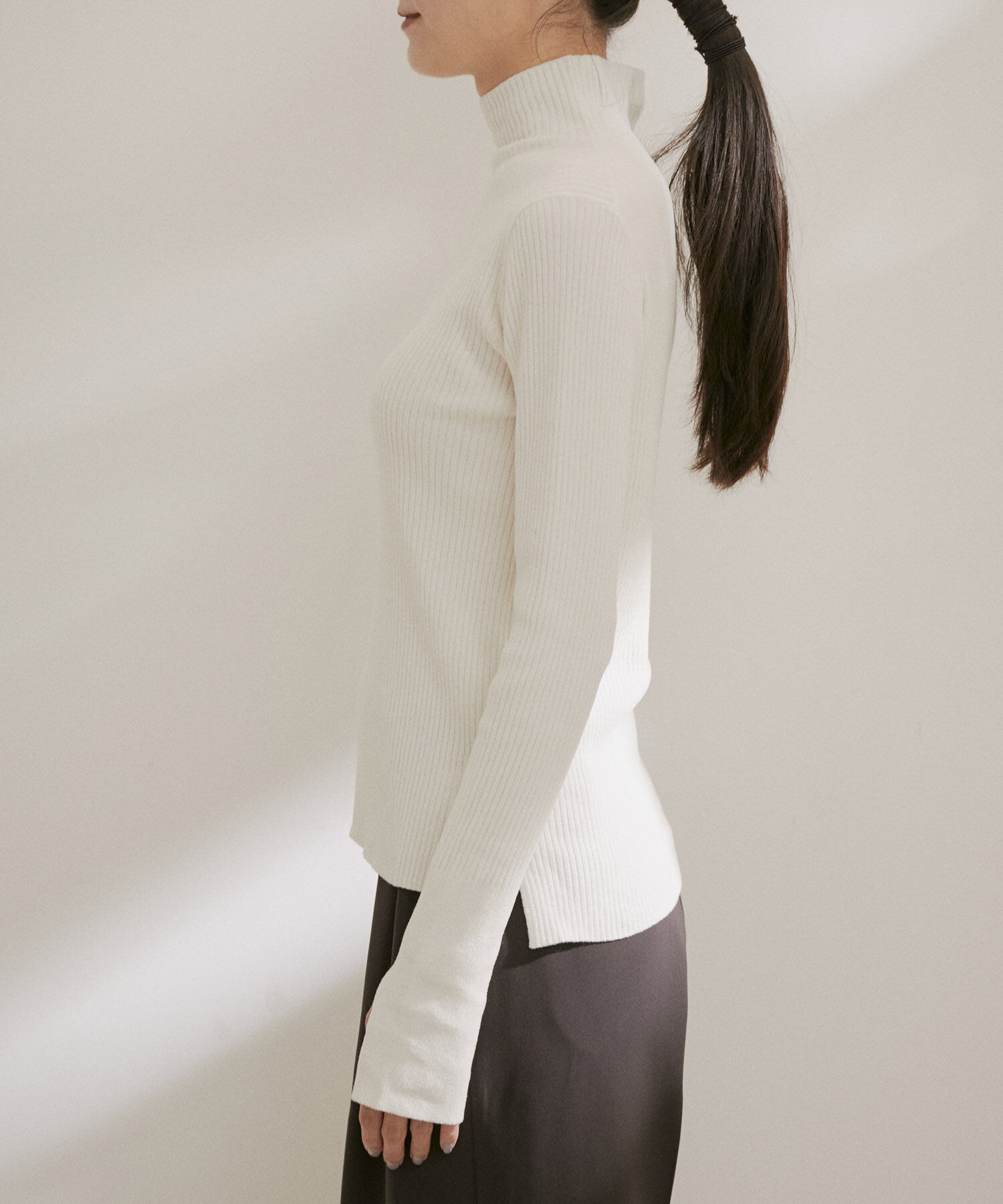 SALON adam et rope'「リブタートルプルオーバー -CreamyCotton /クリーミーコットン-」|ニット・セーター|