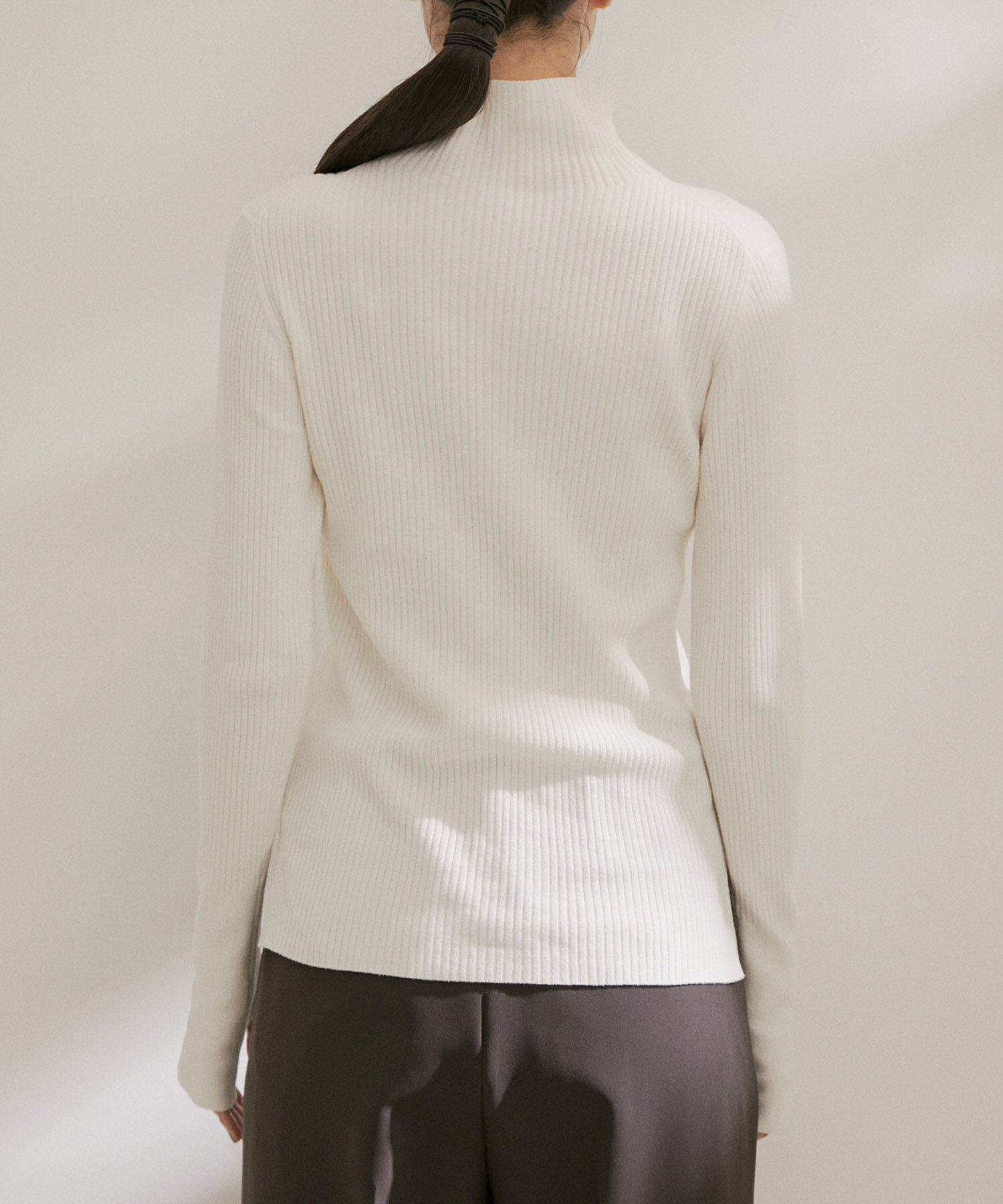 SALON adam et rope'「リブタートルプルオーバー -CreamyCotton /クリーミーコットン-」|ニット・セーター|