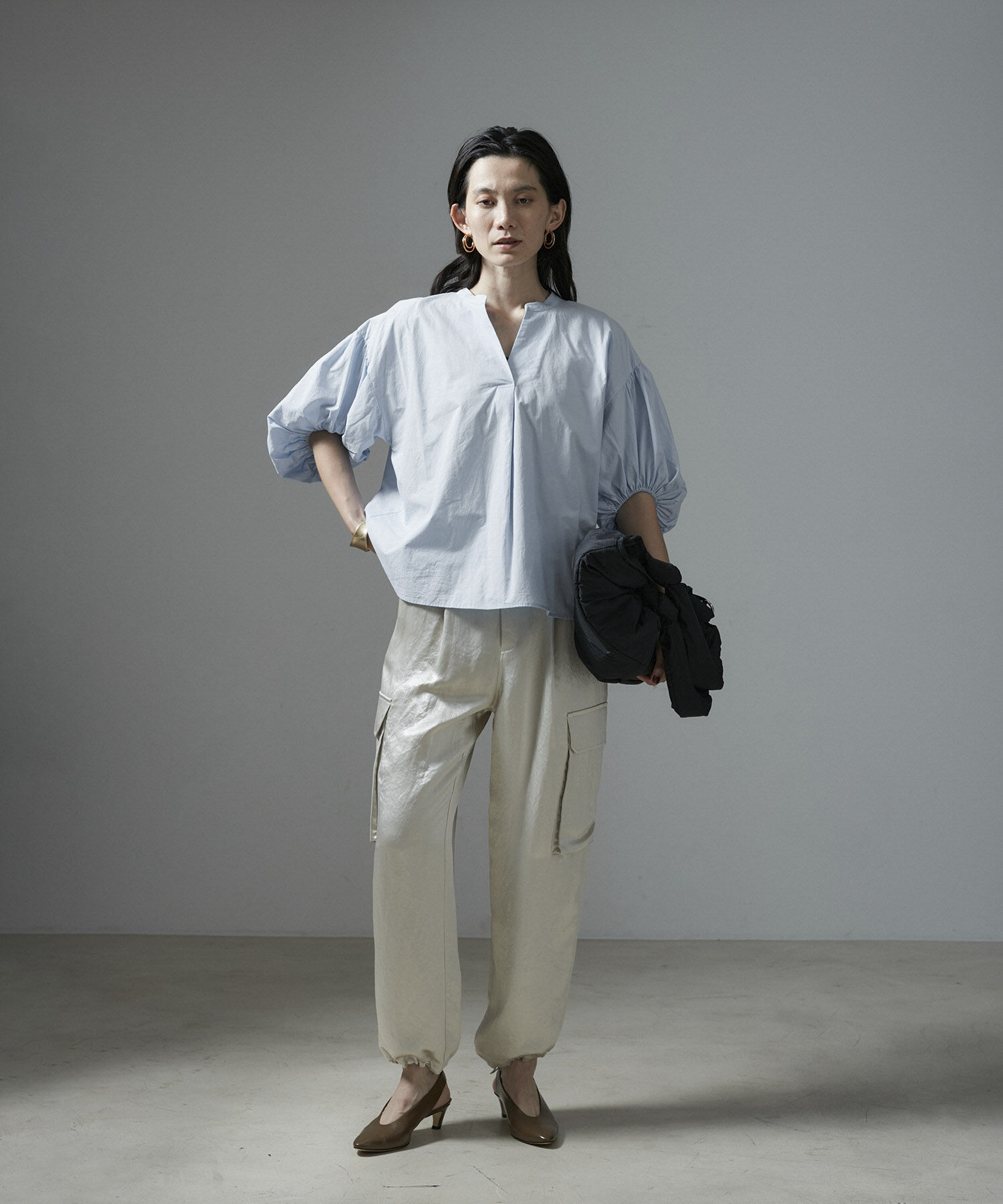 SALON adam et rope'「【WEB限定】バルーンスリーブスキッパーブラウス/24SS」|シャツ・ブラウス|