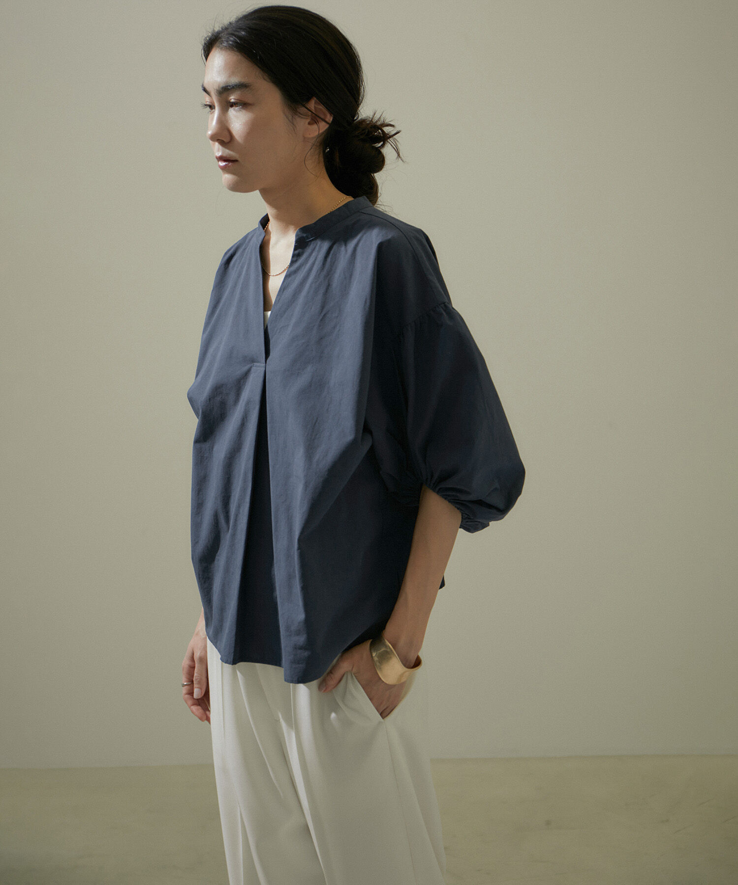 SALON adam et rope'「【WEB限定】バルーンスリーブスキッパーブラウス/24SS」|シャツ・ブラウス|