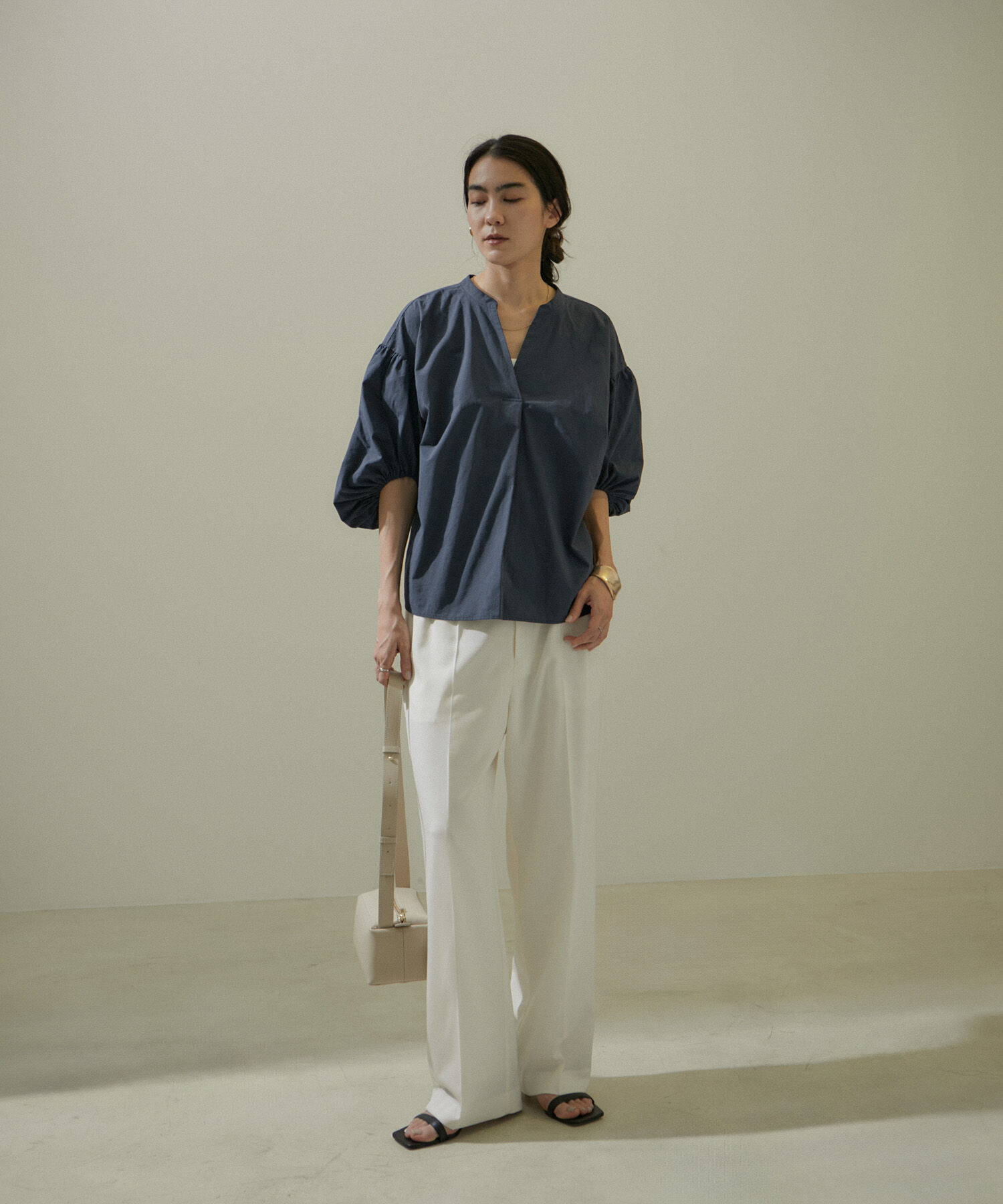 SALON adam et rope'「【WEB限定】バルーンスリーブスキッパーブラウス/24SS」|シャツ・ブラウス|