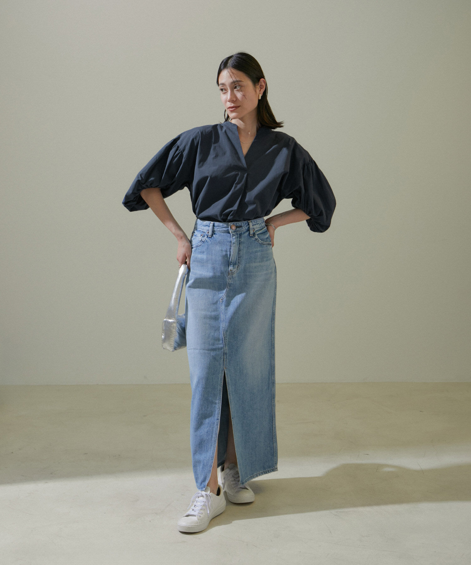 SALON adam et rope'「【WEB限定】バルーンスリーブスキッパーブラウス/24SS」|シャツ・ブラウス|