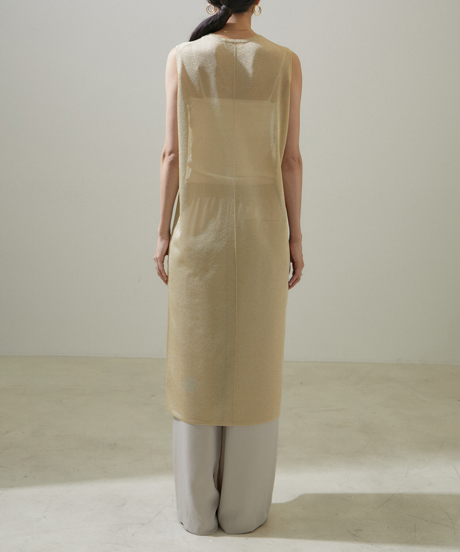 SALON adam et rope'「ラメノースリーブワンピース【洗える】」|ワンピース|