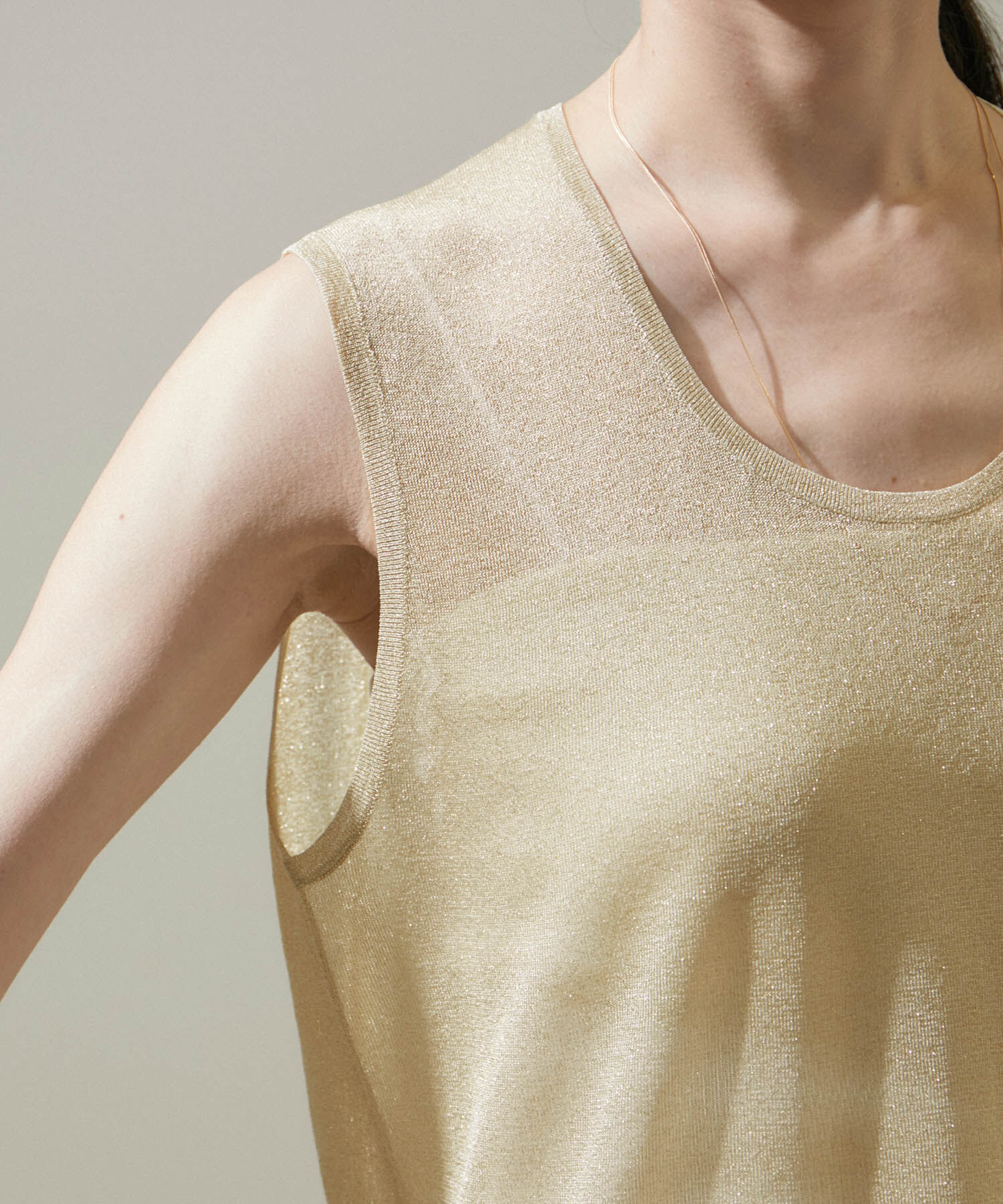 SALON adam et rope'「ラメノースリーブワンピース【洗える】」|ワンピース|