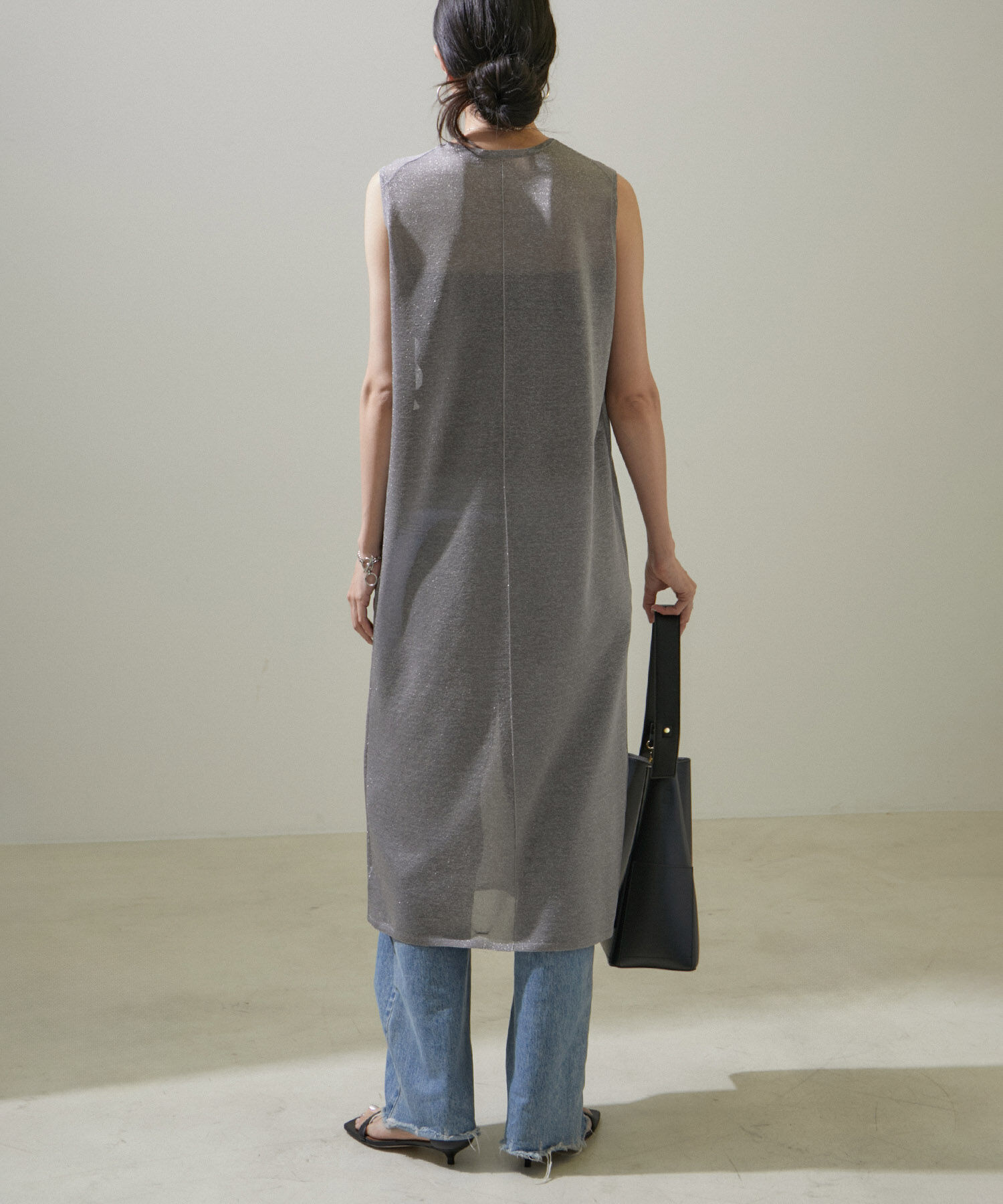 SALON adam et rope'「ラメノースリーブワンピース【洗える】」|ワンピース|