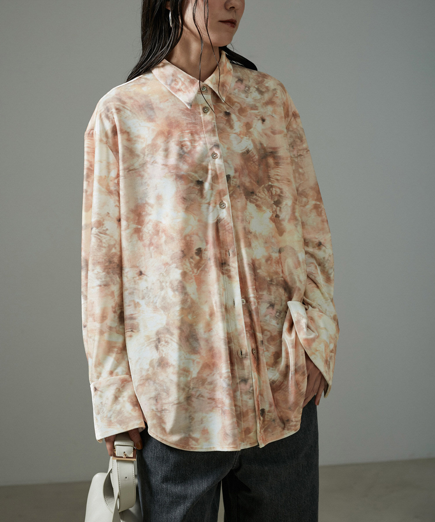 SALON adam et rope'「ストーンウッドプリントベロアブラウス」|シャツ・ブラウス|