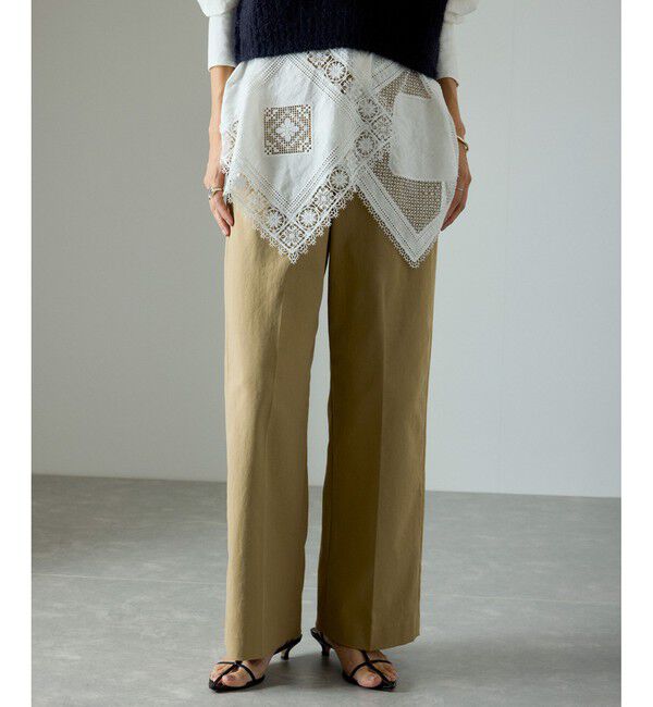 SALON adam et rope'「コットンライクスタイルアップパンツ」|スラックス|