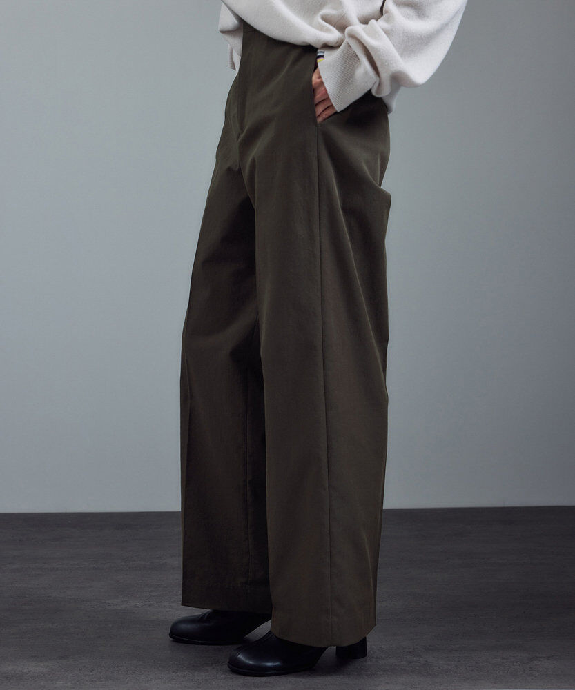 SALON adam et rope'「コットンライクスタイルアップパンツ」|スラックス|ブラウン(22)